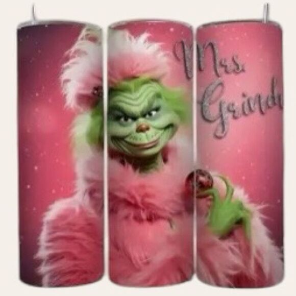 Christmas Tumbler Mrs Grinch 20oz Gift  NEW - Picture 1 of 6